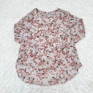 Rose + Olive L Large Pink Pullover Top Blouse Boho Coquette Office Career